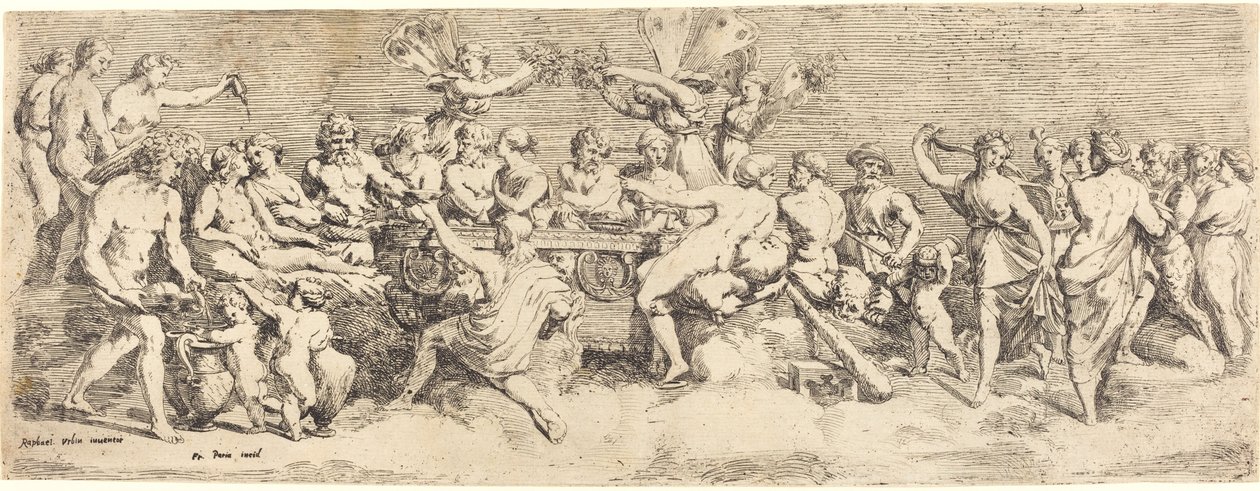 Amors og Psyches bryllupsfest af François Perrier after Raphael