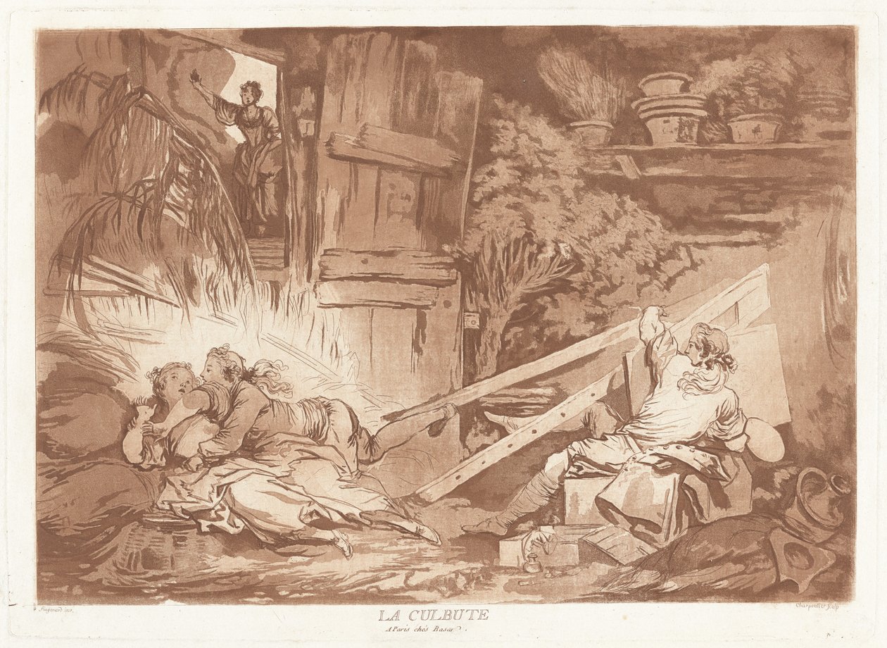 Tumblen af François Philippe Charpentier after Jean Honoré Fragonard, published by Pierre François Basan