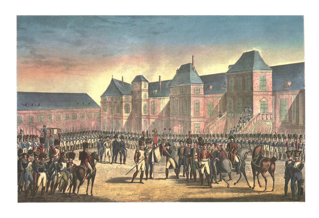 Napoleons afgang fra Fontainebleau, 20. april 1814, c1850 af François Pigeot