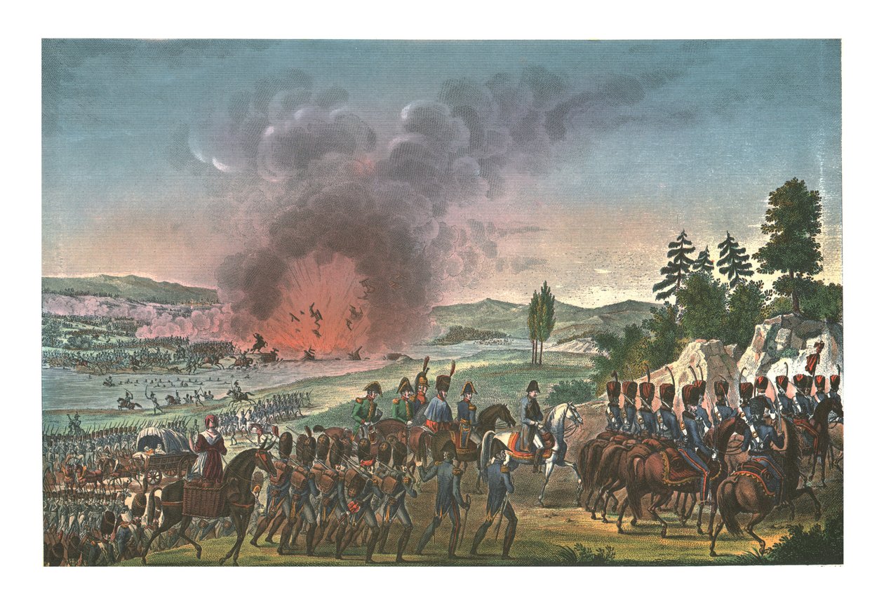Franskmændenes tilbagetog efter slaget ved Leipzig, 19. oktober 1813, c1850 af François Pigeot