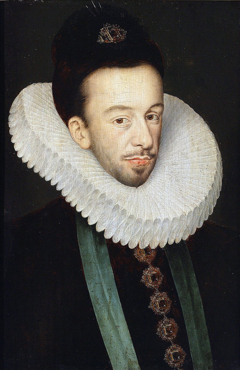 Portræt af Henrik III af Frankrig, konge af Polen og storhertug af Litauen par Quesnel, Francois (1543-1619). Olie på træ, størrelse: 37x25,5 af François Quesnel