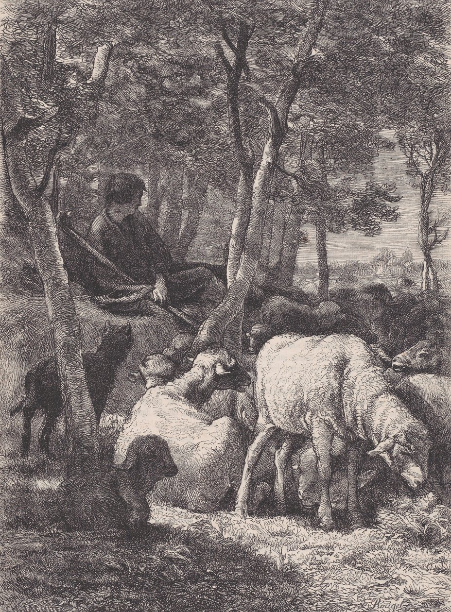 Hyrden, fra Le Magasin Pittoresque, ca. 1852. af François Rouget