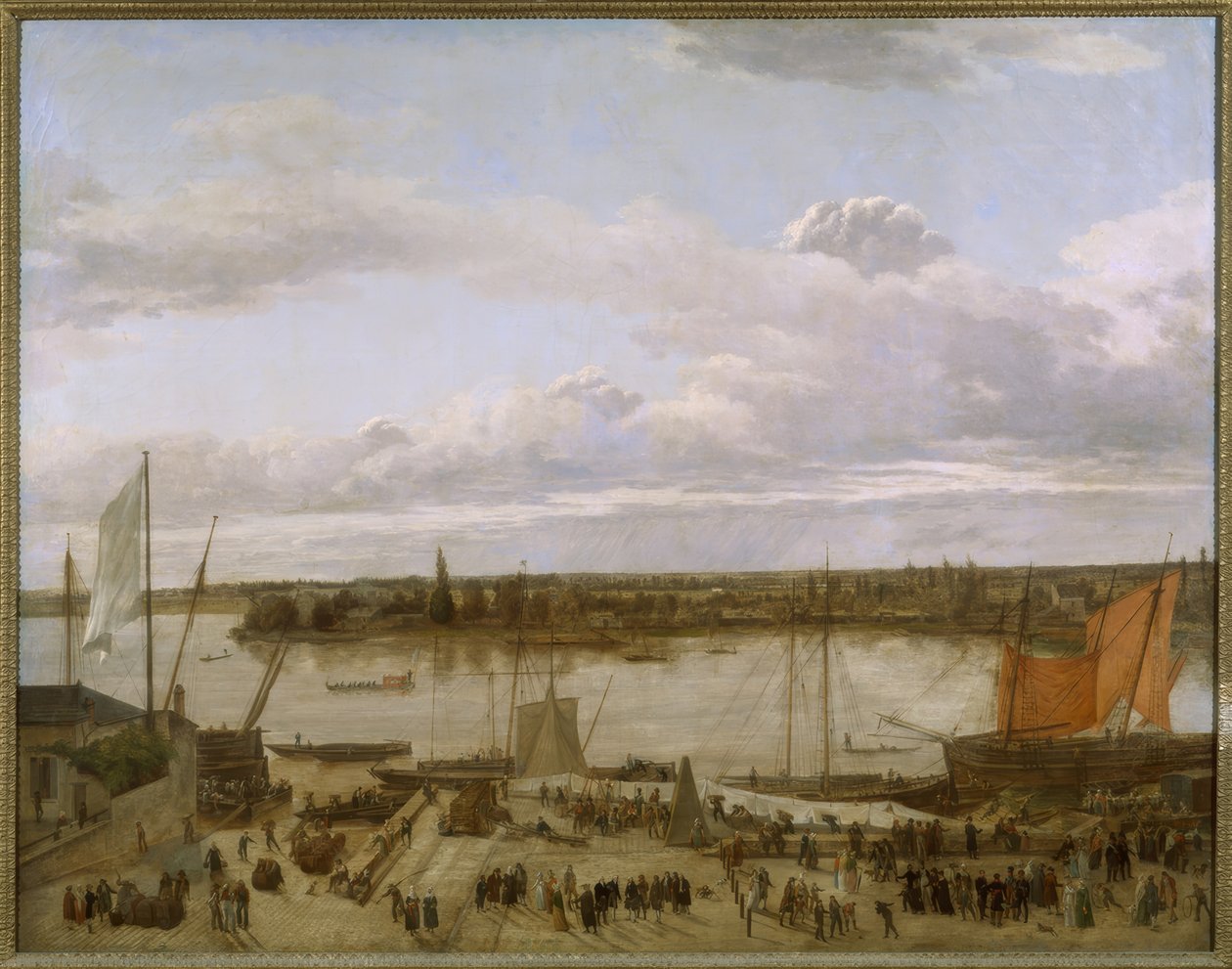 Udsigt over havnen i Nantes af François Sablet