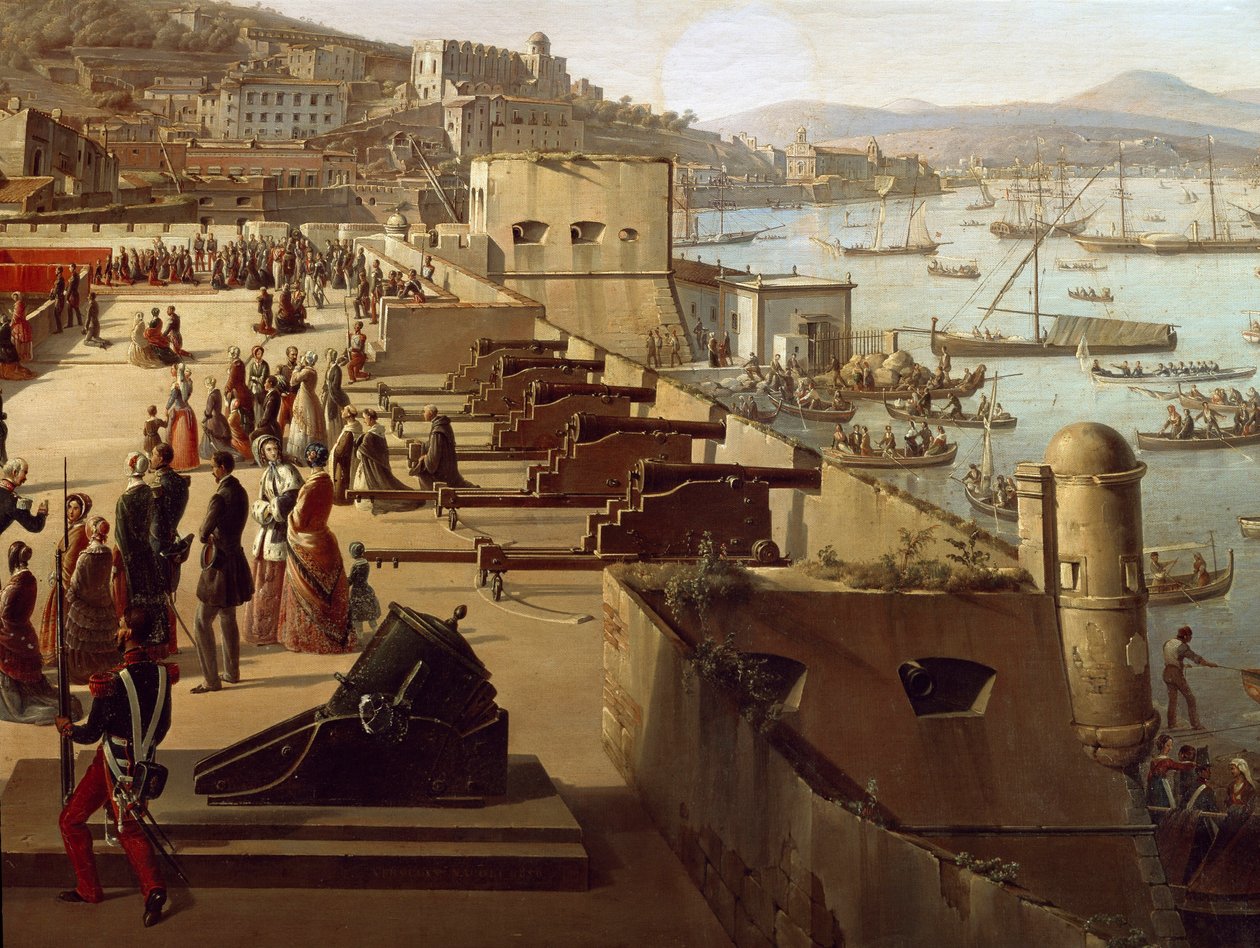Kanonerne i Detaljefæstningen. Maleri af Frans Vervloet (1795-1872) Napoli, Museo Nazionale di San Martino af François Vervloet