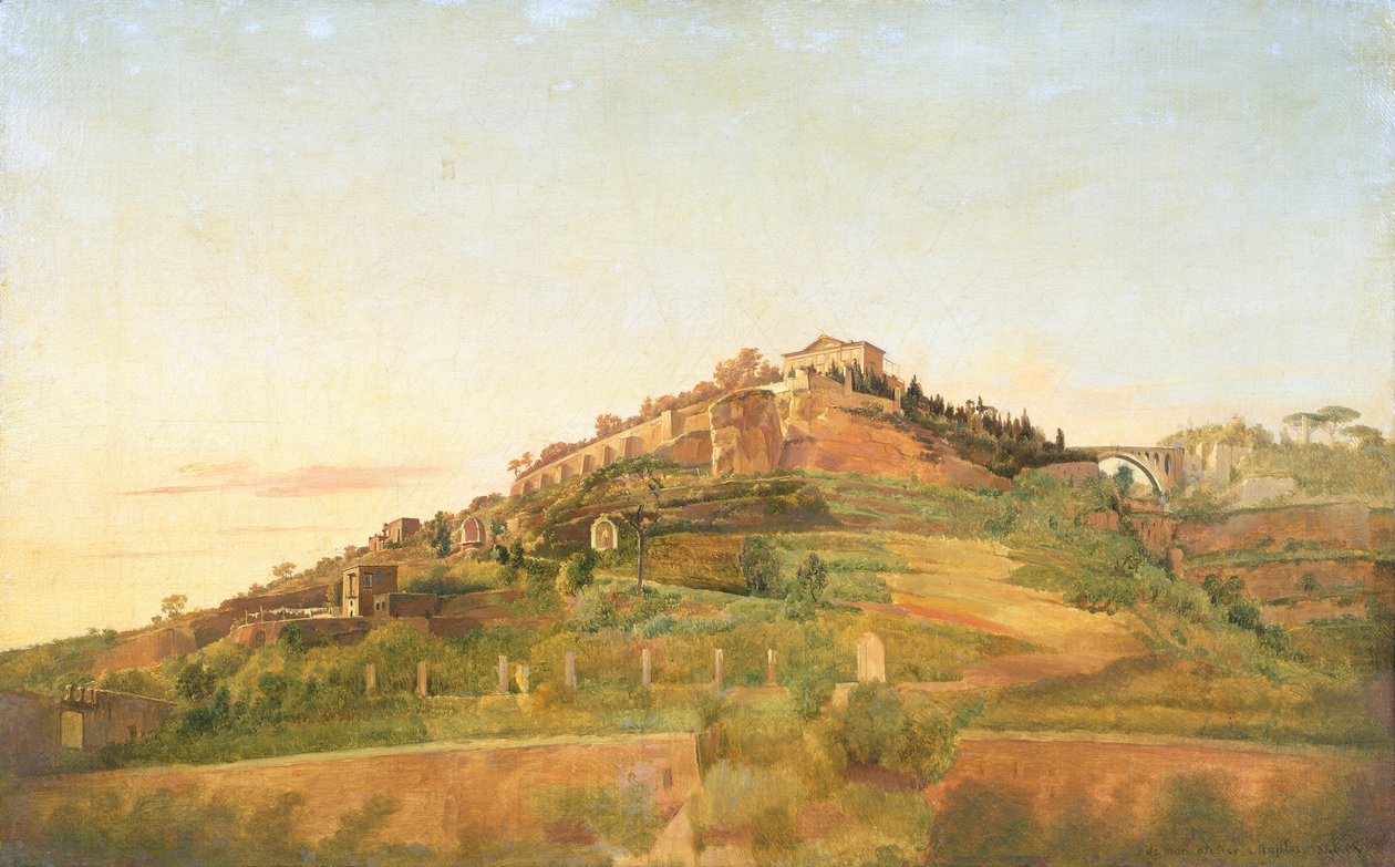 Vomero Hill set fra Villa Lucia i Napoli (olie på lærred) af François Vervloet