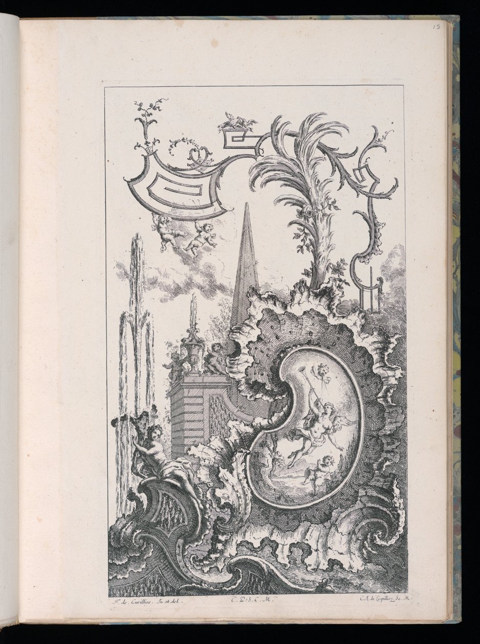 Patron med obelisk og palme, ny bog med fantasistykker af François de Cuvilliés the Elder