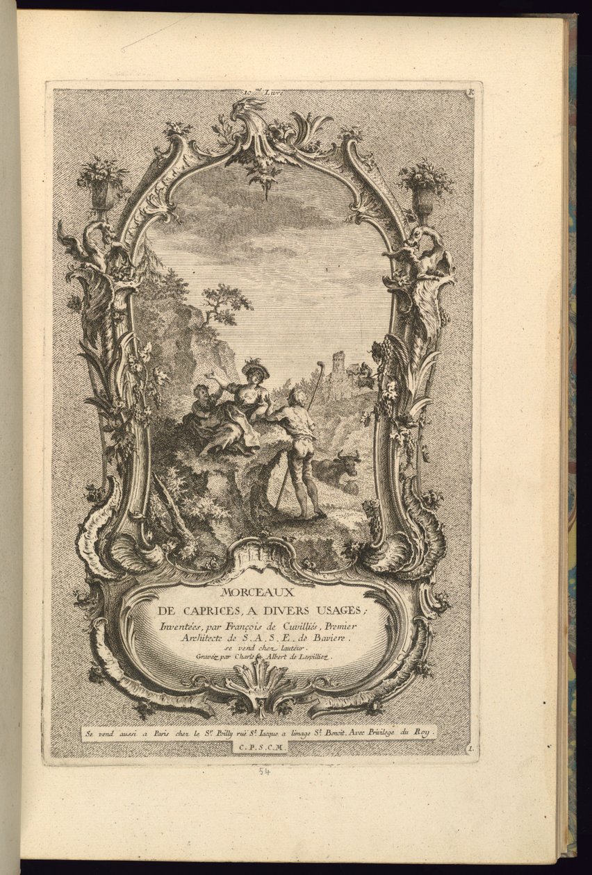 Design til Cartouche med store og små rum af François de Cuvilliés the Elder