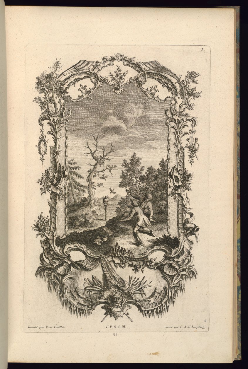 Design til Cartouche med store og små rum af François de Cuvilliés the Elder