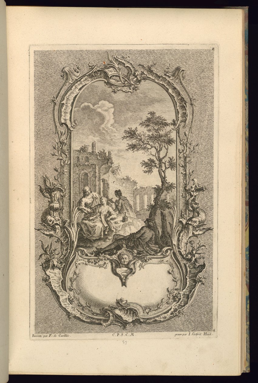 Design til Cartouche med store og små rum af François de Cuvilliés the Elder