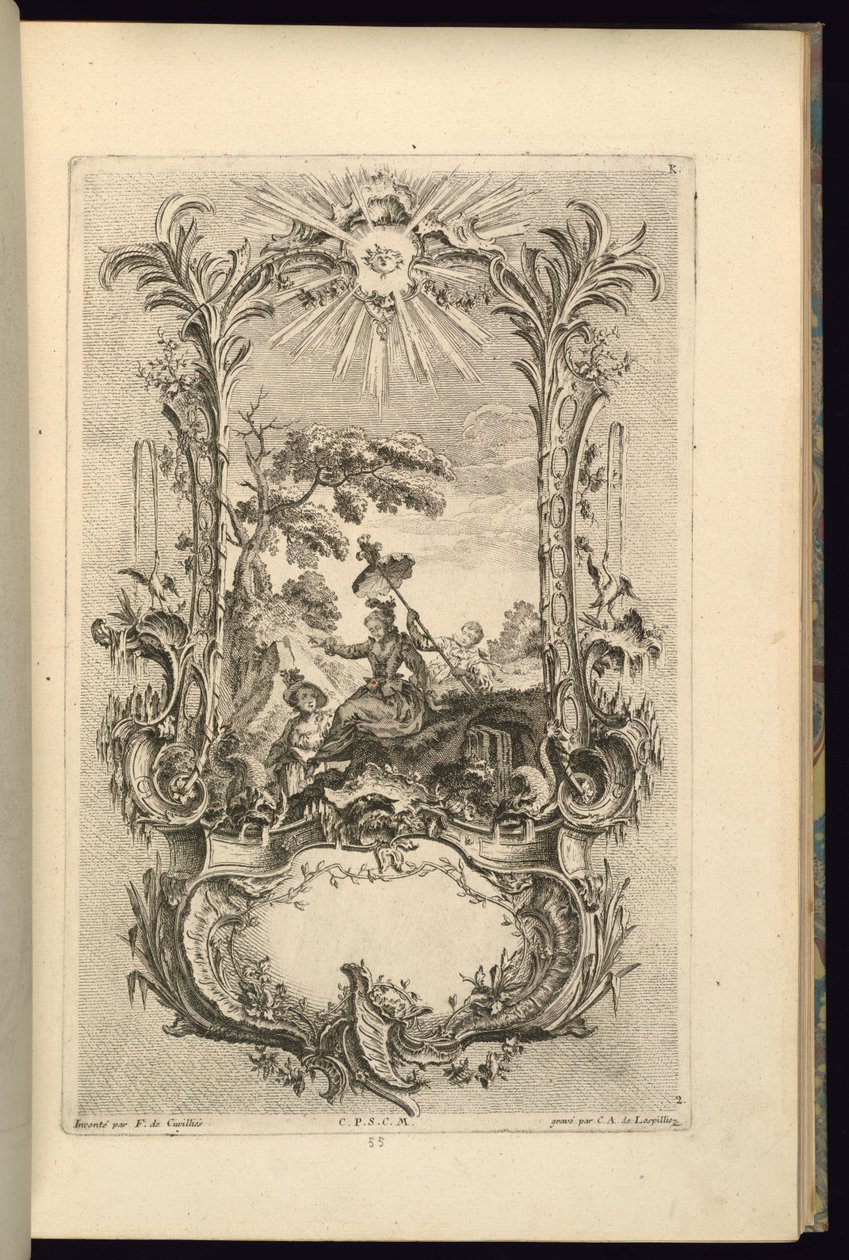 Design til Cartouche med store og små rum af François de Cuvilliés the Elder