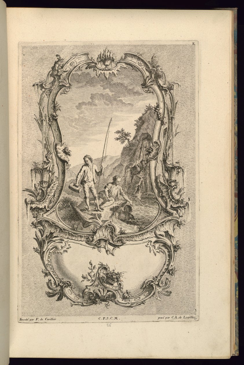 Design til Cartouche med store og små rum af François de Cuvilliés the Elder