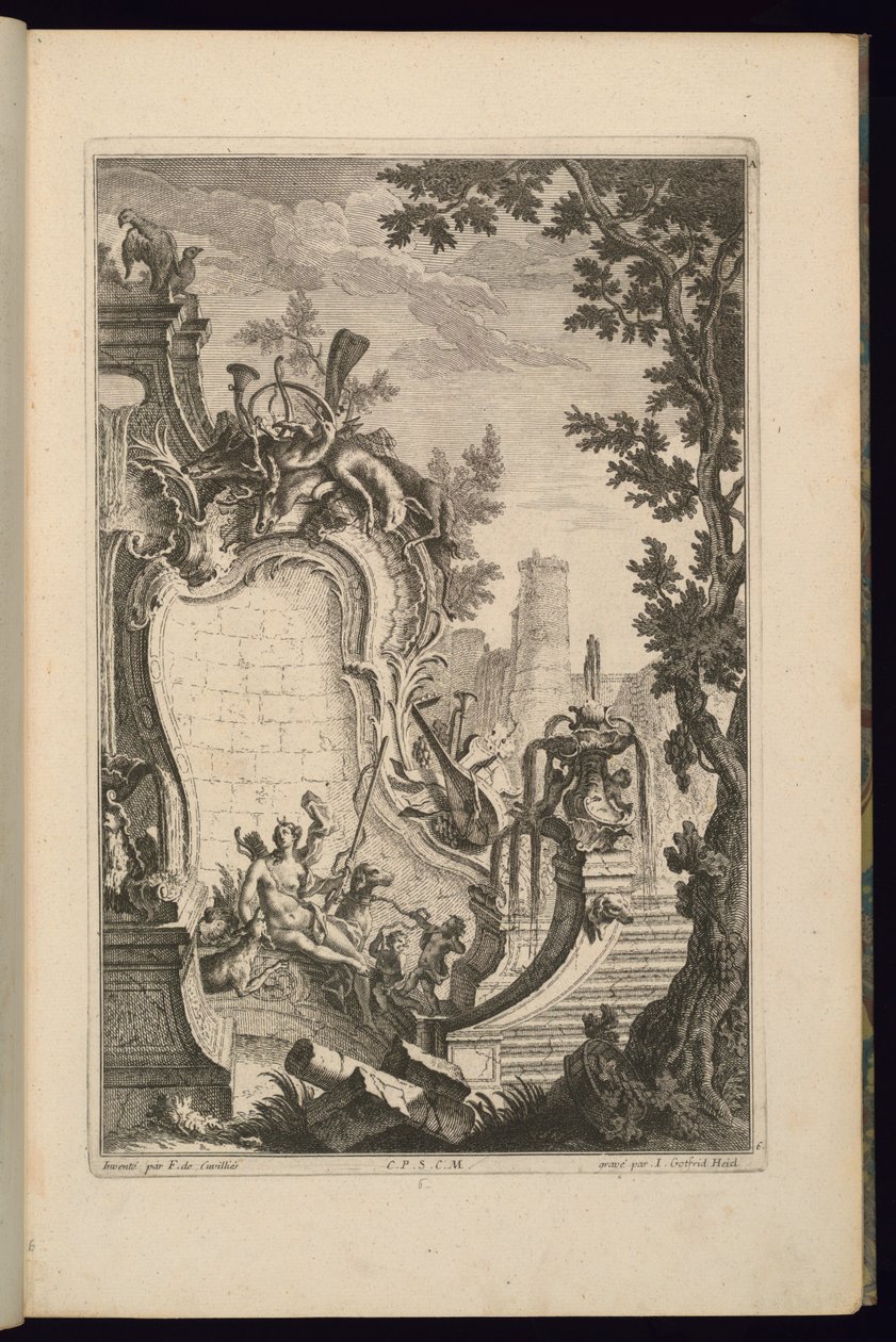 Design til Fountain med Diana af François de Cuvilliés the Elder