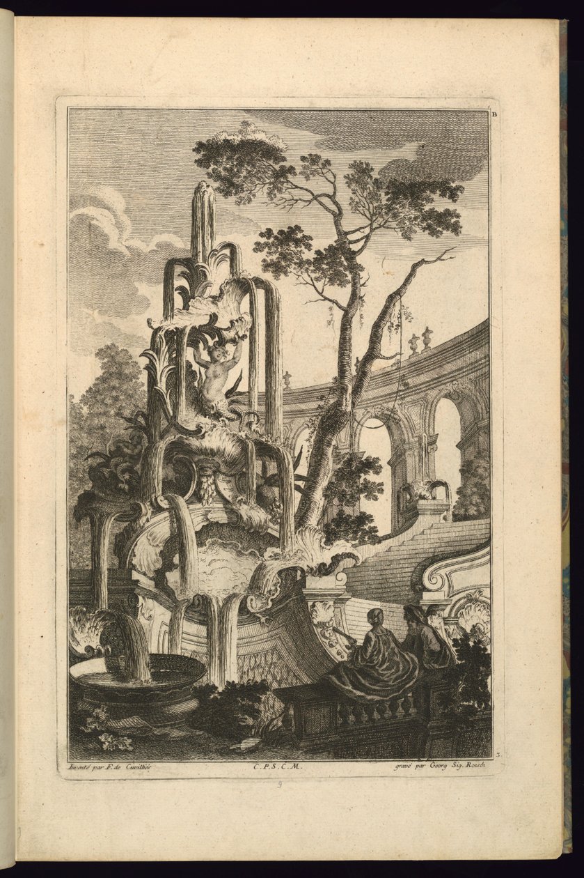 Design til springvand med et par af François de Cuvilliés the Elder