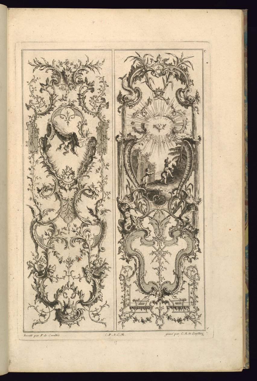 Design til to paneler af François de Cuvilliés the Elder