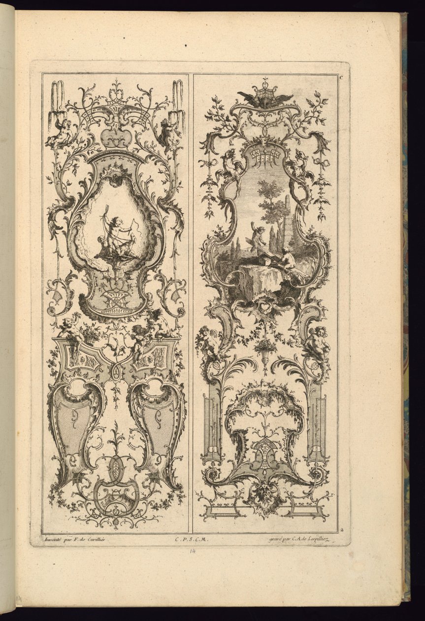 Design til to paneler af François de Cuvilliés the Elder