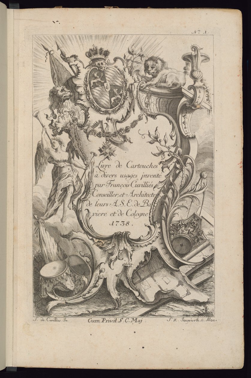 Titelblad, bog med patroner til forskellig brug af François de Cuvilliés the Elder