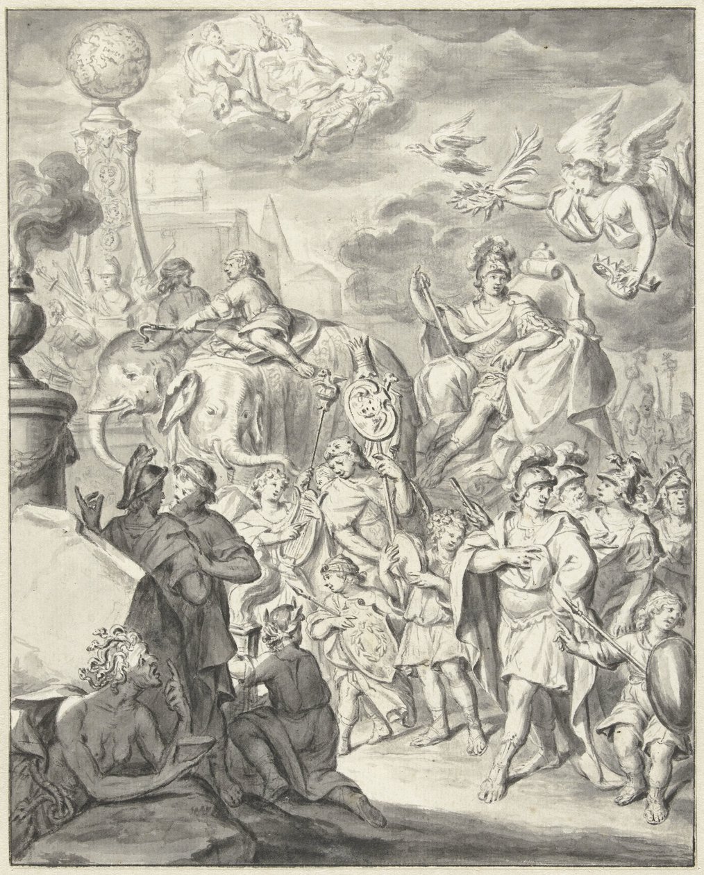 Allegorisk triumf af en prins eller general af François van Bleyswijck