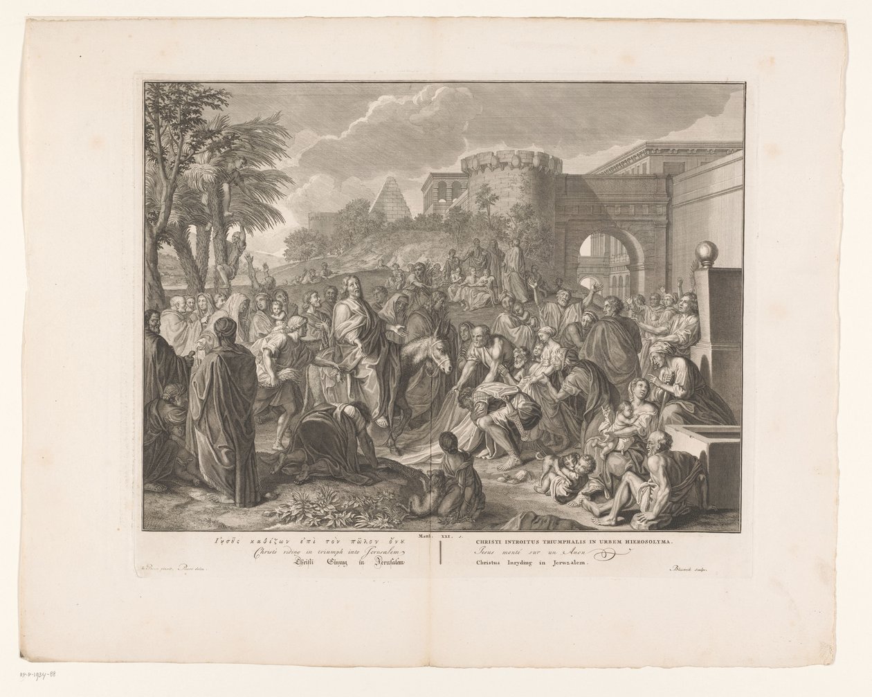 Kristi indtog i Jerusalem Kristus kommer ind i Jerusalem (titel på objekt) af François van Bleyswijck