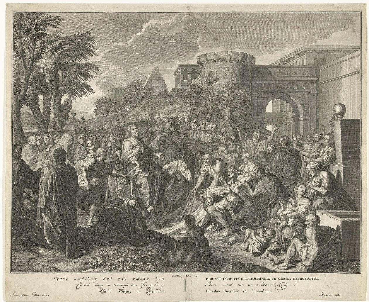 Kristi indtog i Jerusalem Kristus kommer ind i Jerusalem (titel på objekt) af François van Bleyswijck