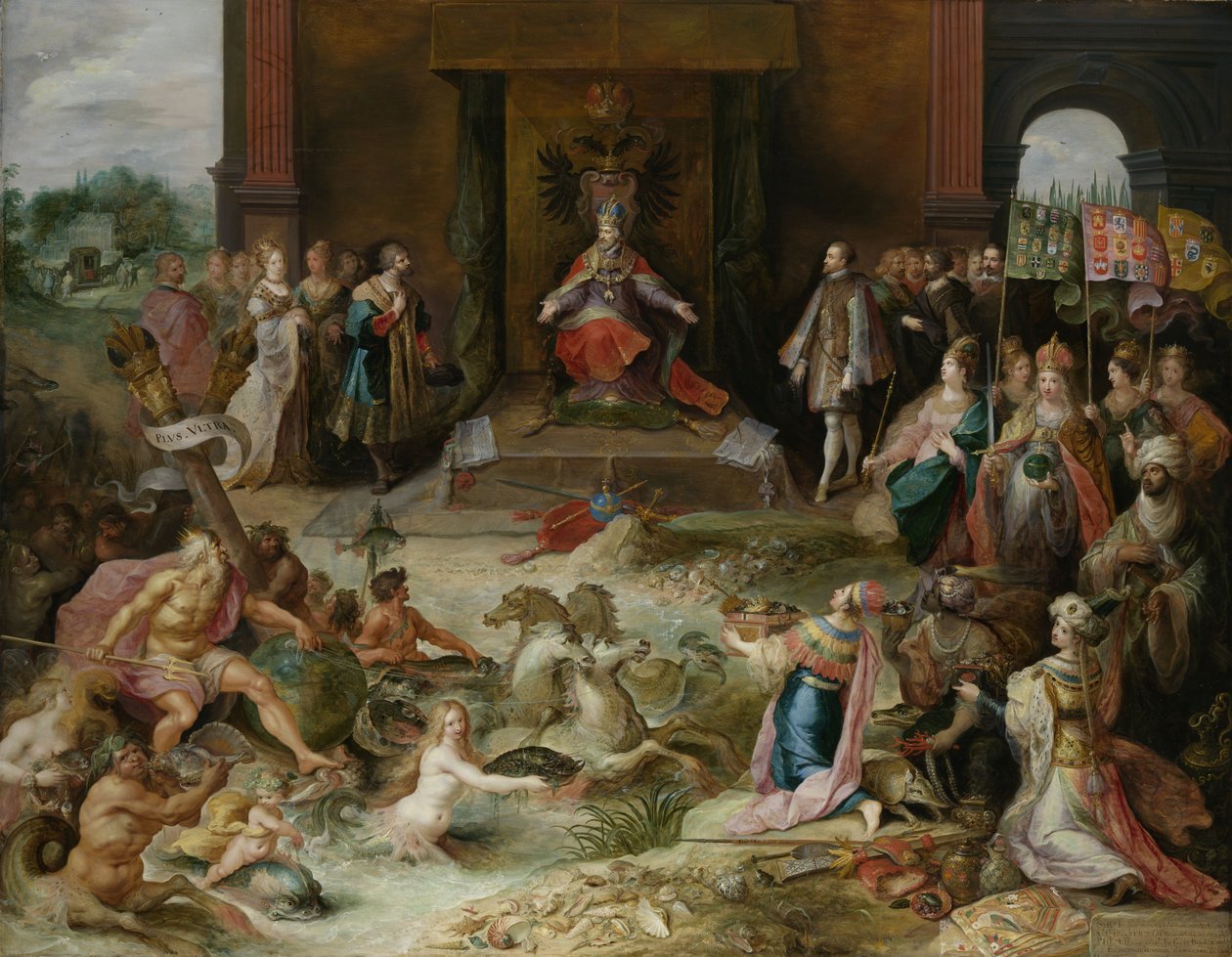 Allegori om abdikation af kejser Karl V i Bruxelles af Frans Francken the Younger  