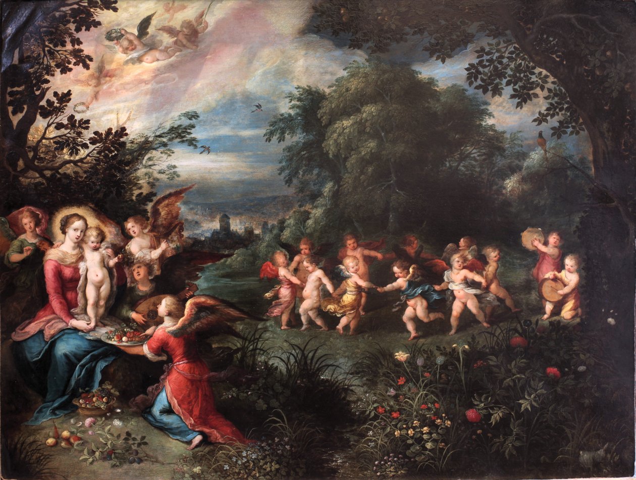 Jomfru og barn i et landskab af Frans II Francken the Younger