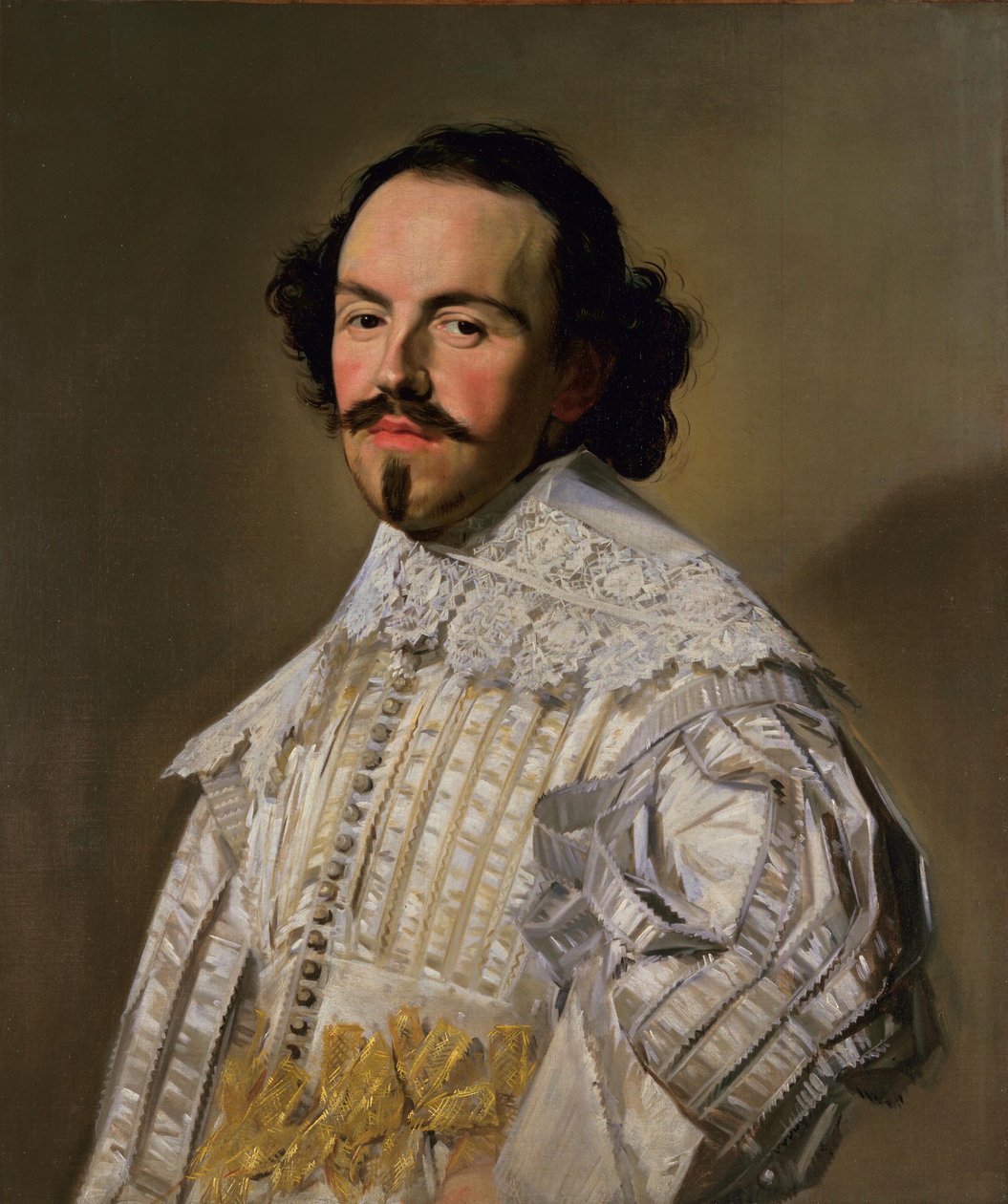 Portræt af en cavalier i hvidt af Frans Hals