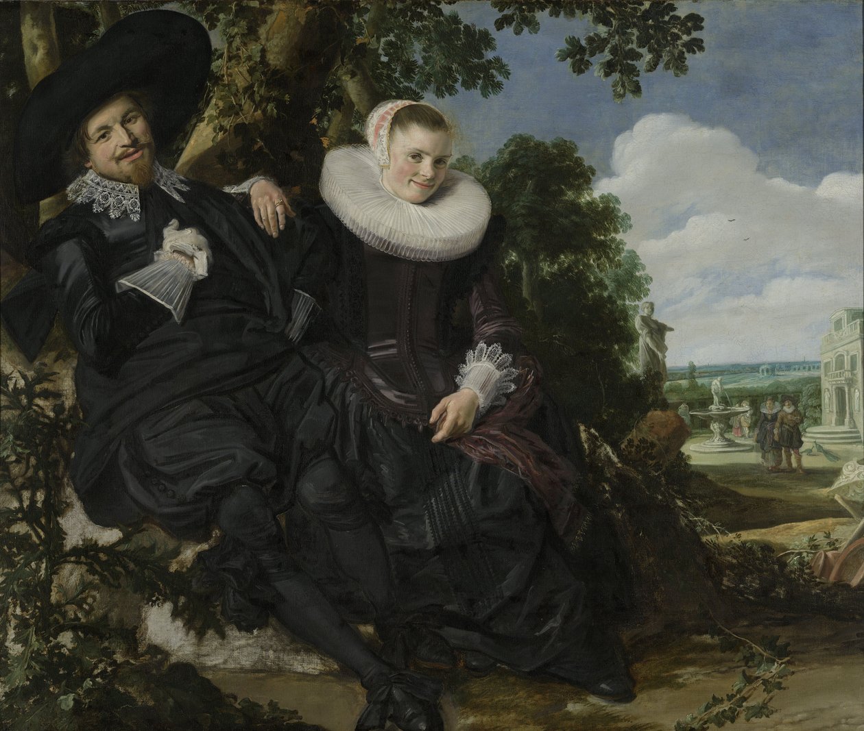 Portræt af et par i et landskab af Frans Hals