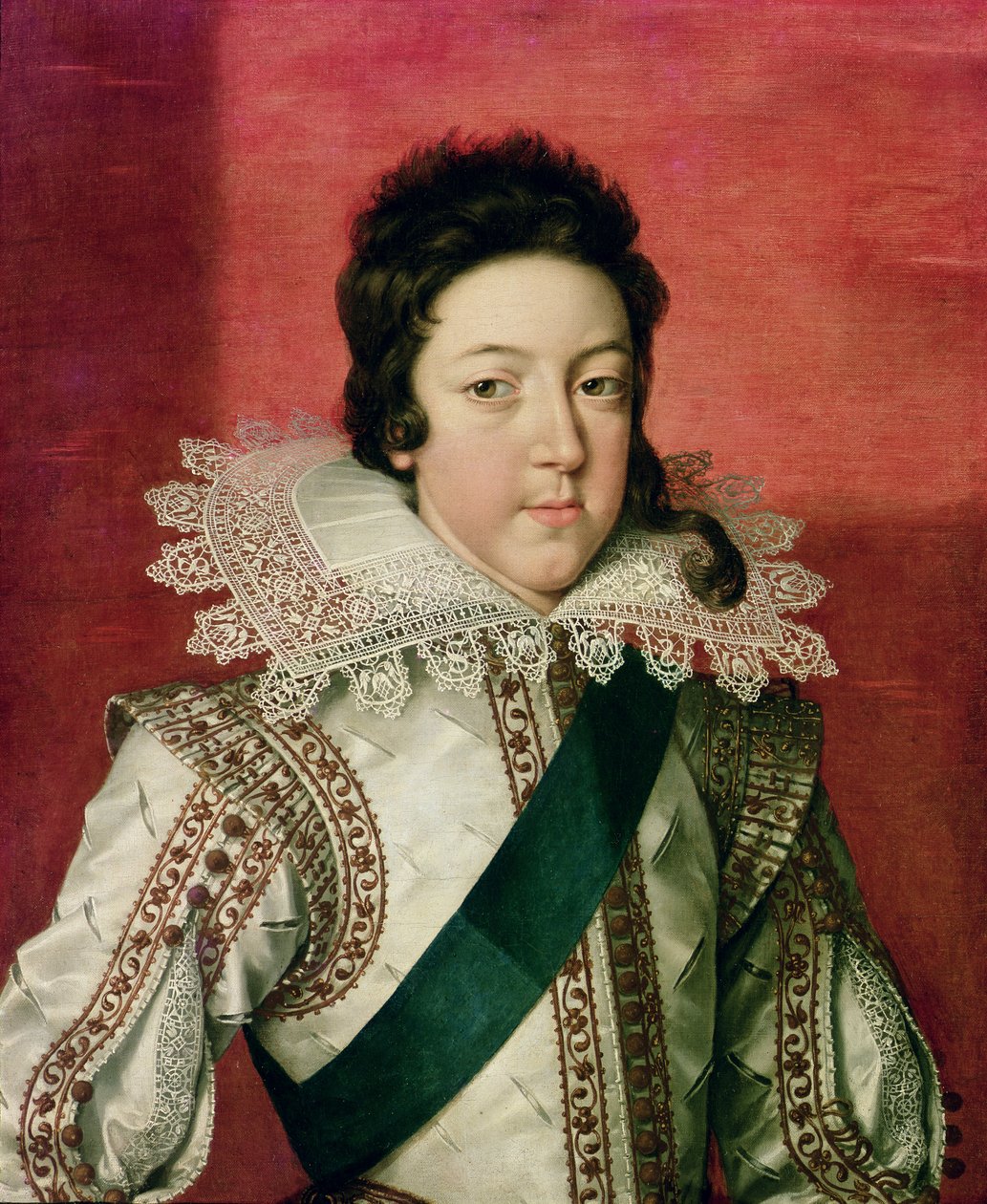 Portræt af Ludvig XIII (1601-43) som dreng, iført Saint Espirit-ordenen, ca. 1616 af Frans II Pourbus