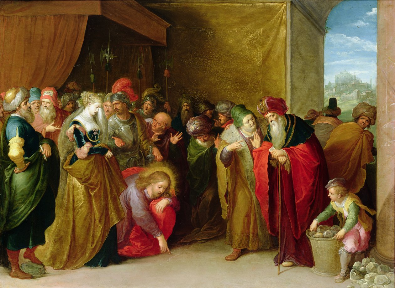 Kristus og kvinden taget i utroskab af Frans II Francken the Younger
