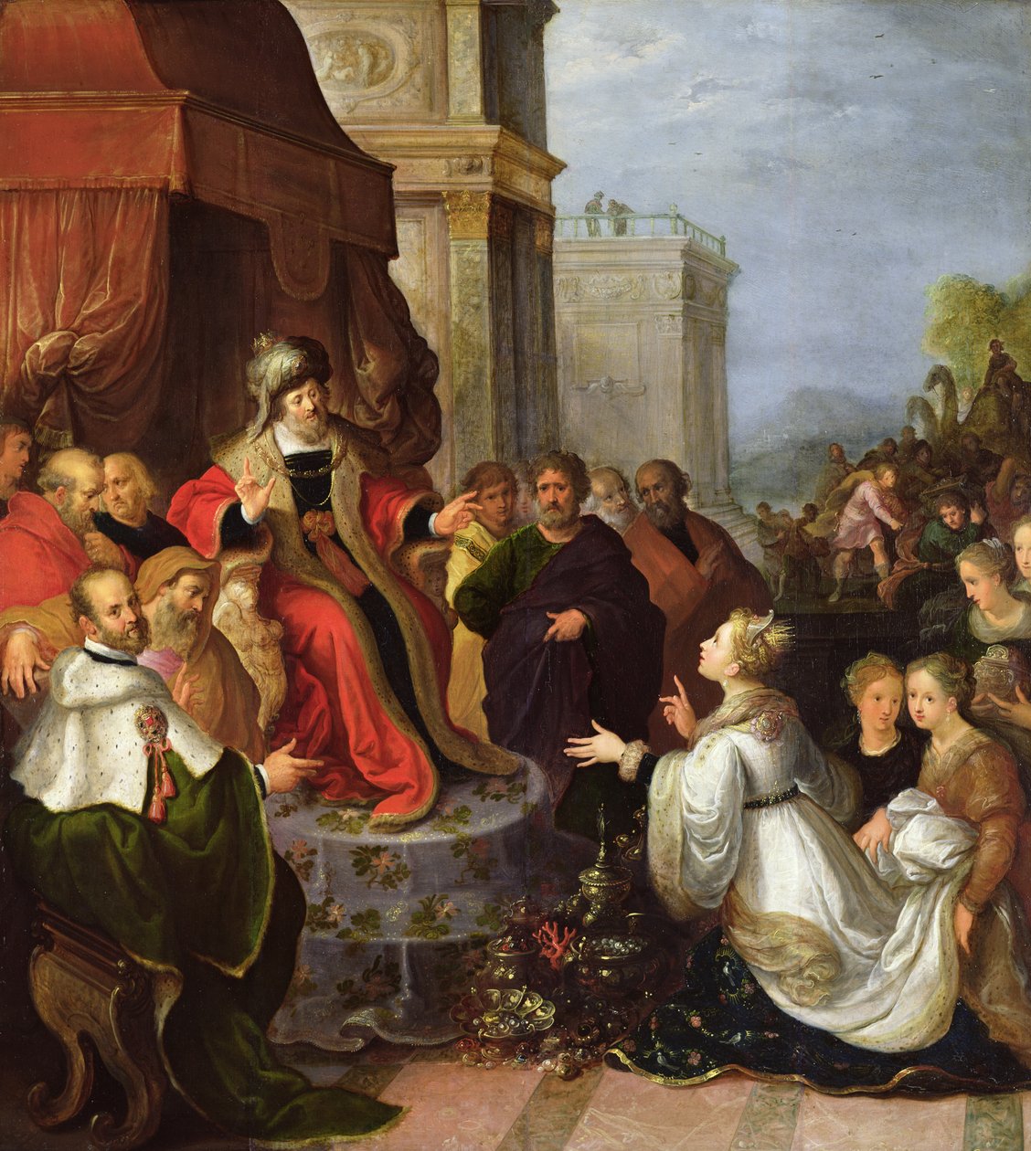 Salomon og dronningen af Saba af Frans II Francken the Younger