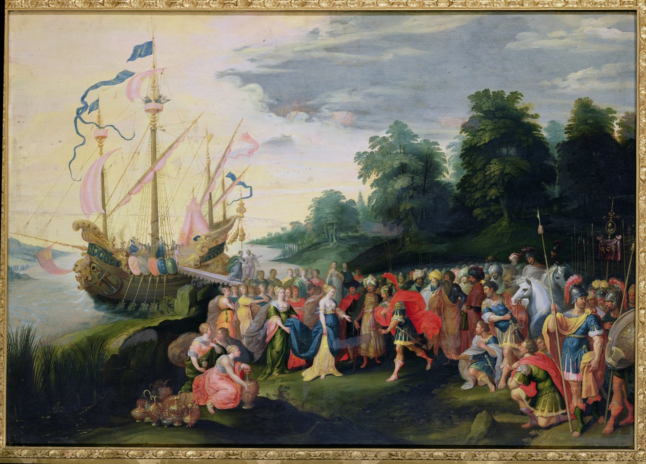 Kleopatras landgang (69-30 f.Kr.) ved Tarsus af Frans II Francken the Younger