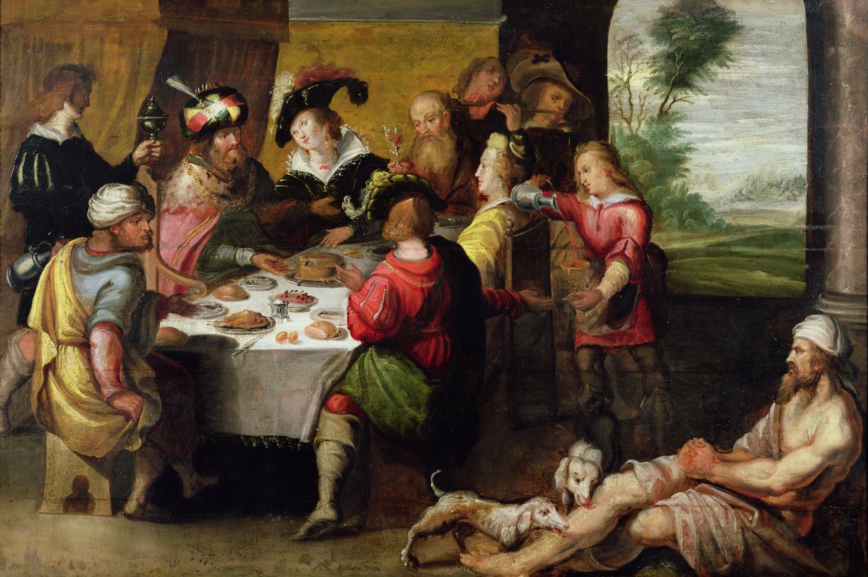 Lignelsen om den rige mand og Lazarus af Frans II Francken the Younger