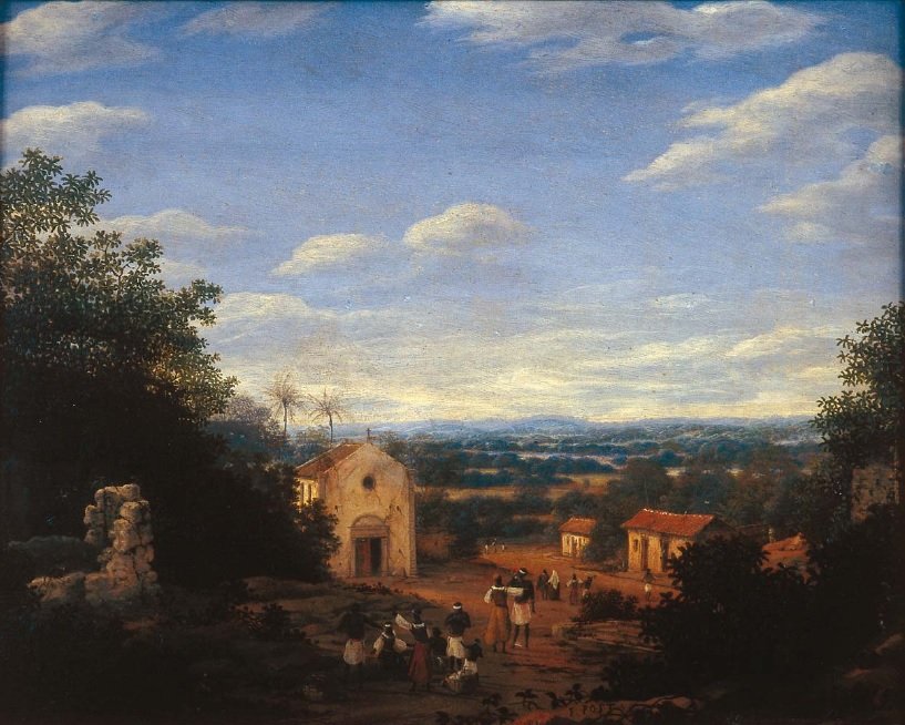 Church of Saints Cosmas og Damian i den brasilianske by Igarassu. af Frans Post
