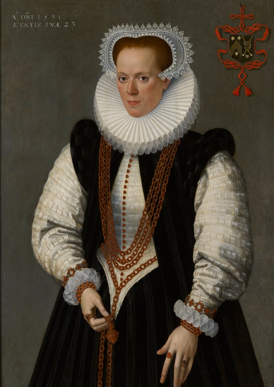 Portræt af Marie de Huelstre, kone til Willem van Vyve af Frans Pourbus the Younger