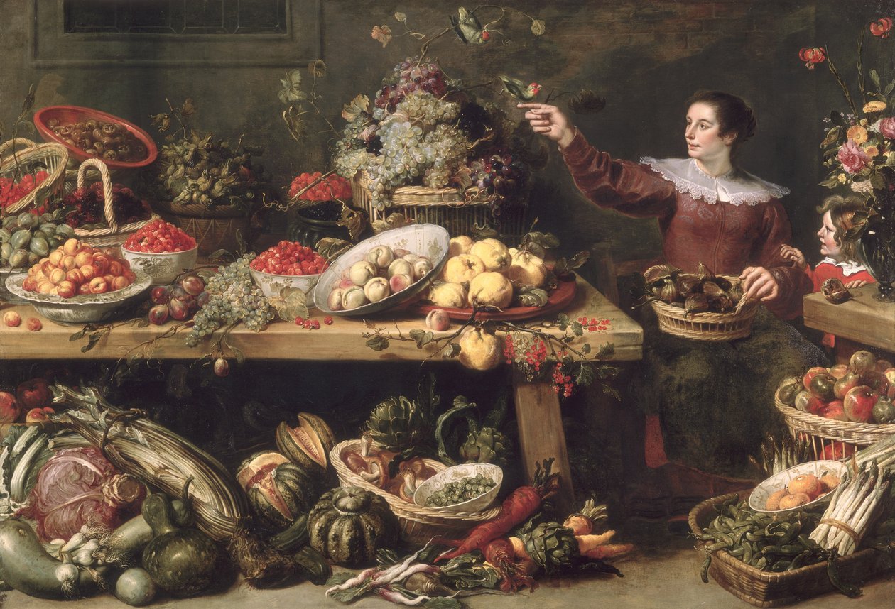 Stilleben med frugt og grøntsager af Frans Snyders or Snijders