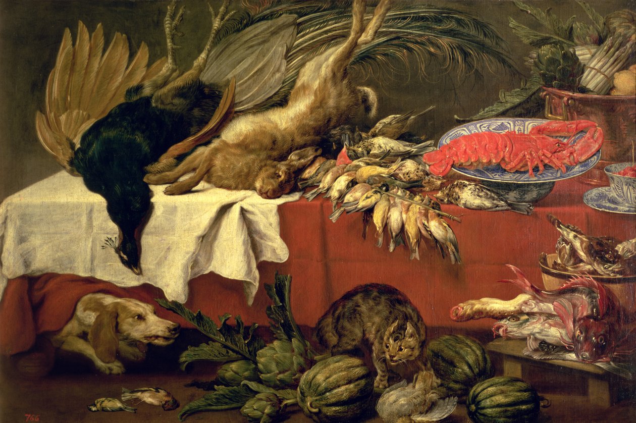 Stilleben med vildt og hummer, ca. 1610 af Frans Snyders or Snijders