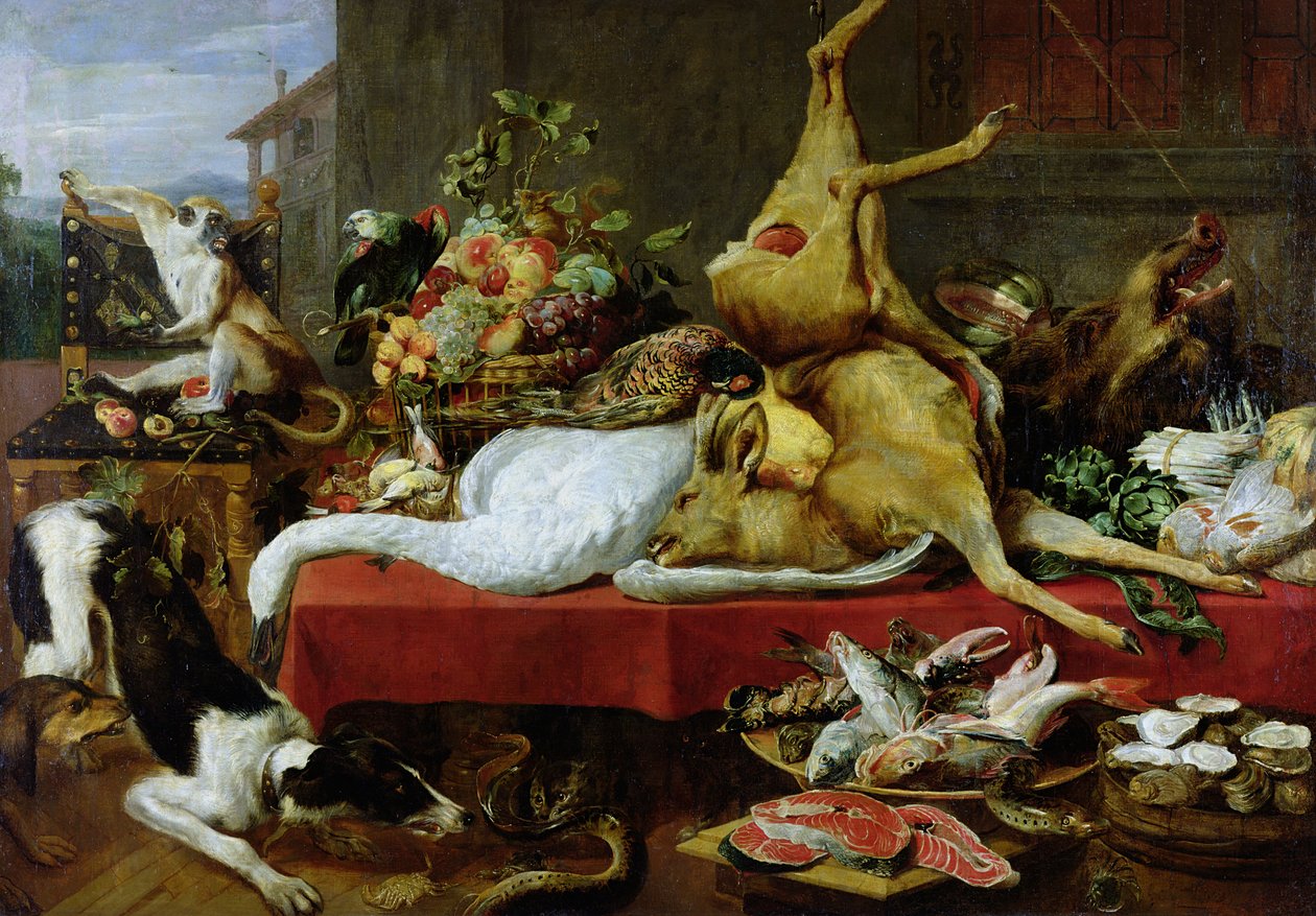 Stilleben med en kronhjort af Frans Snyders or Snijders