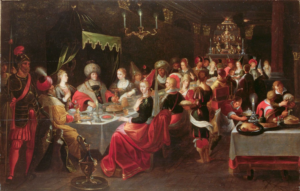Belsazzars fest af Frans the Elder Francken