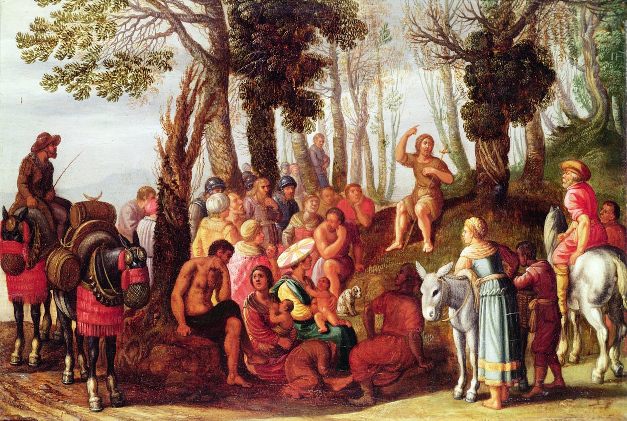 Johannes Døberen prædiker af Frans the Elder Francken