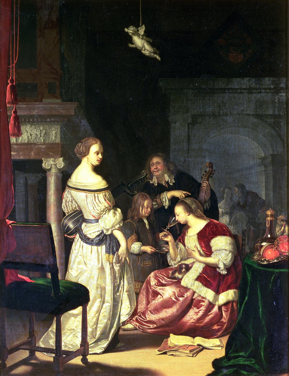 Maleren med sin familie, 1675 af Frans van Mieris