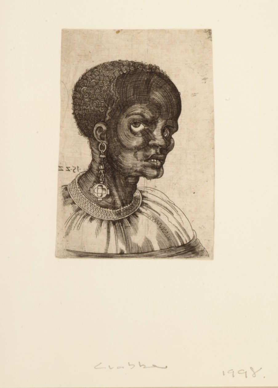 En sort mand i trekvart profil, 1522. af Frans Crabbe van Espleghem