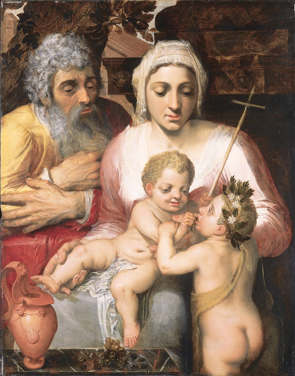 Den hellige familie med Johannes Døberen, 1546 af Frans Floris
