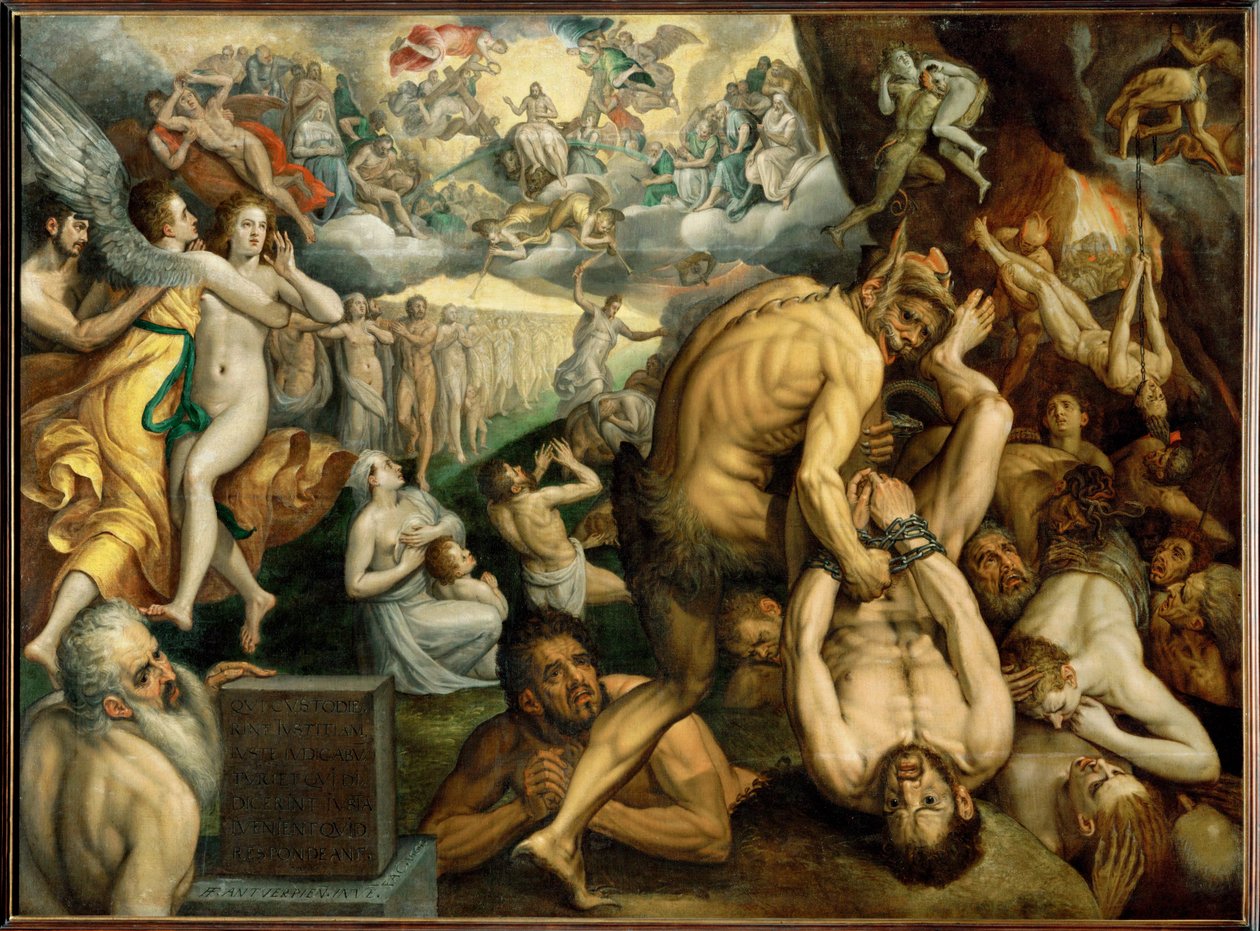 Den sidste dom (olie på lærred) af Frans Floris