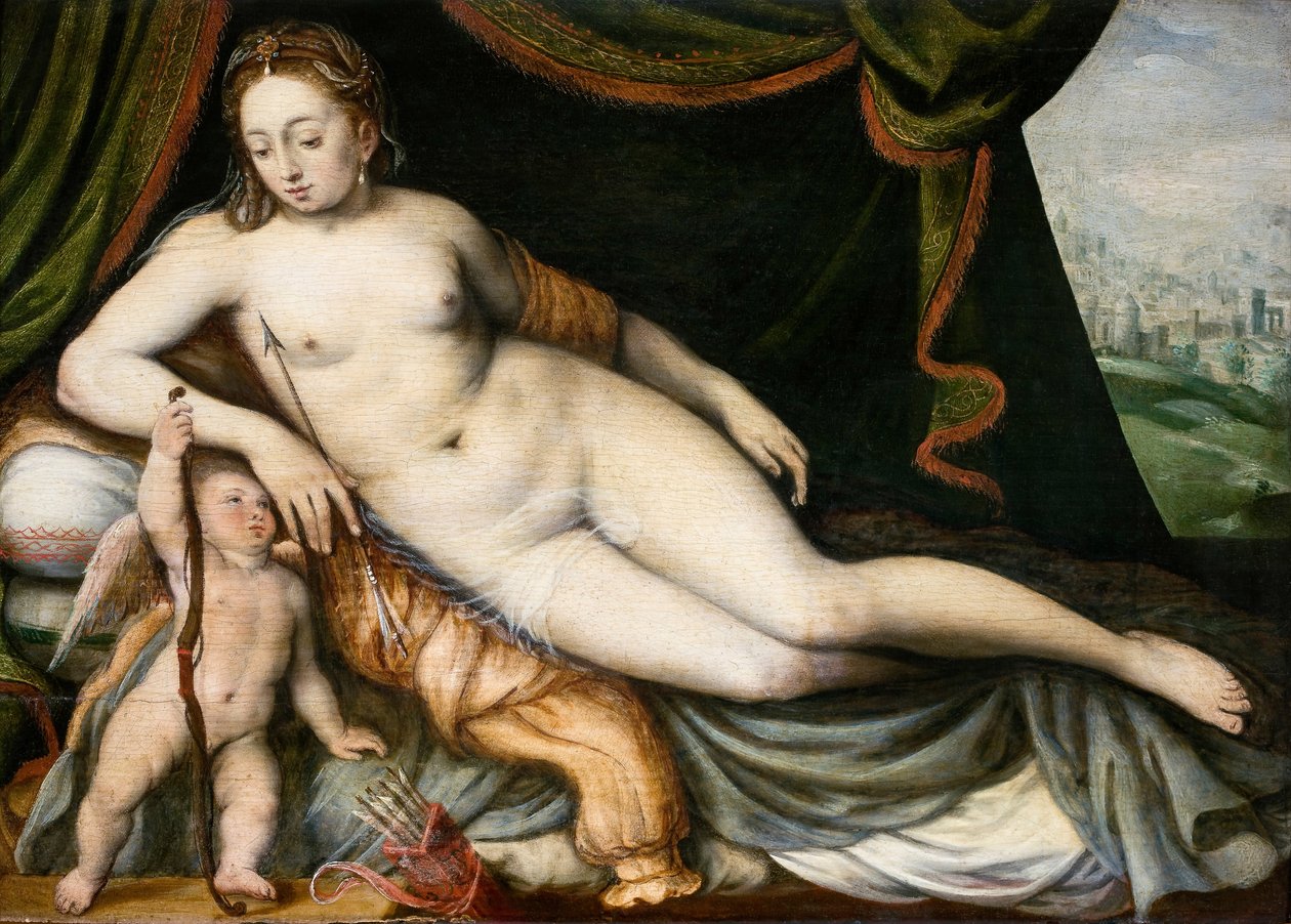 Venus og Amor af Frans Floris I