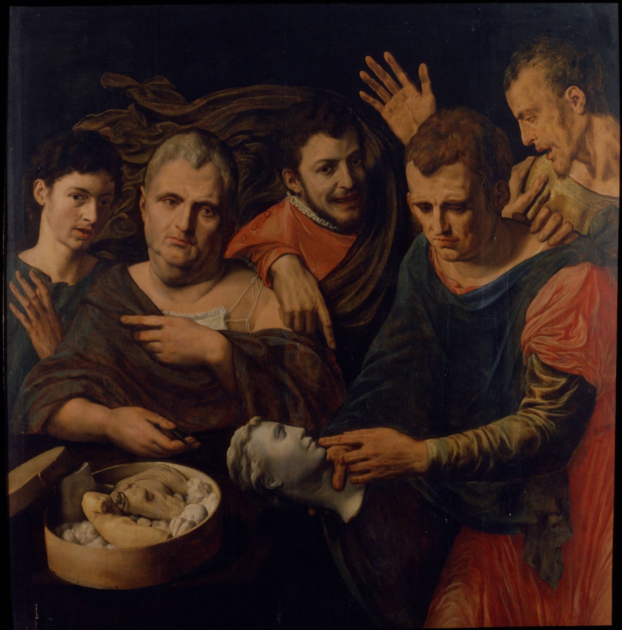 Portræt af Frans Floris og Willem Key med Titus, Caligula og Vitellius, 1537. af Frans Floris the Elder
