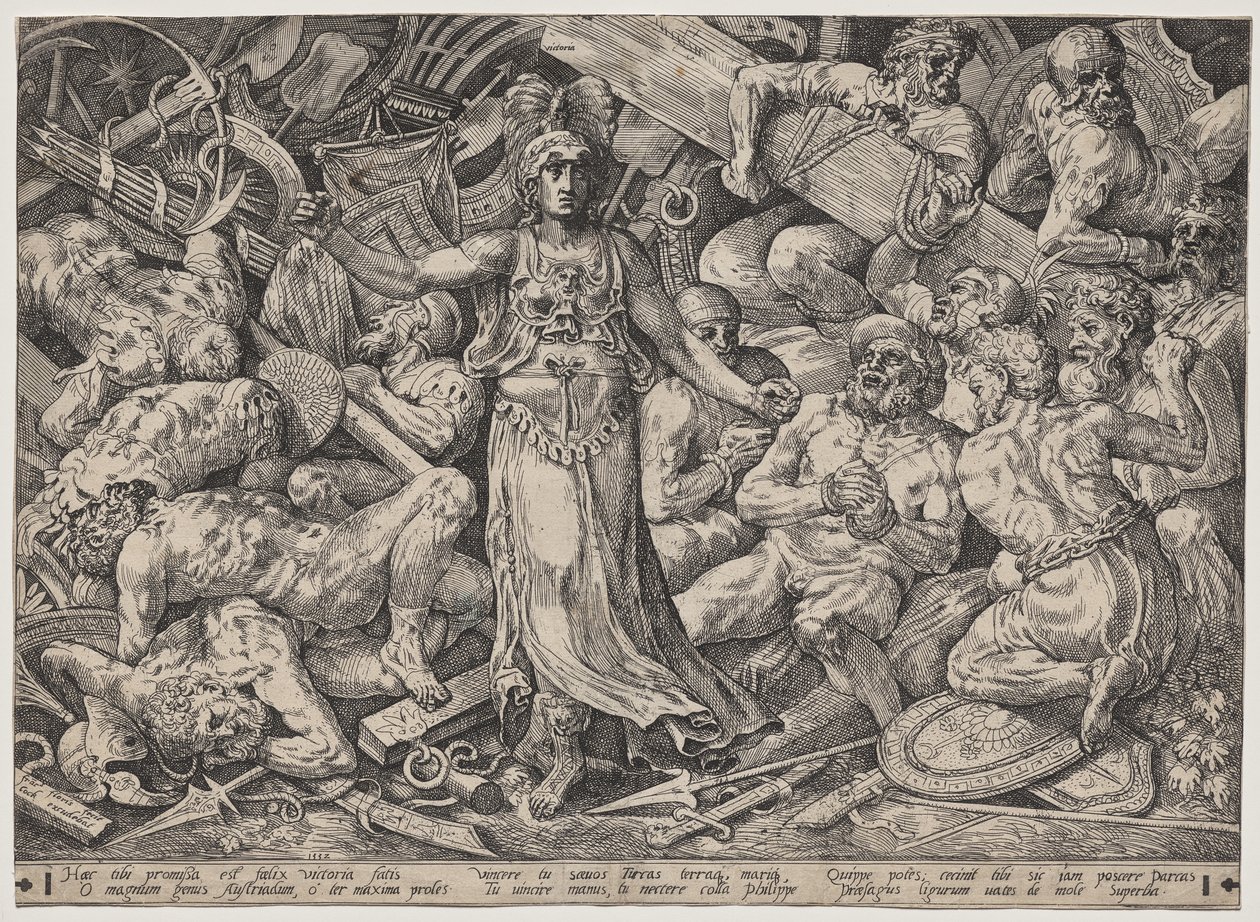 Sejr omgivet af fanger og trofæer af Frans Floris the Elder
