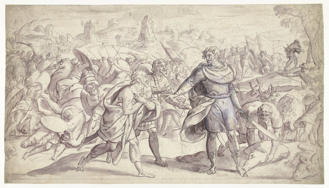 Josva sender budbringere til Ai History of Joshua (serietitel) af Frans Francken (I)