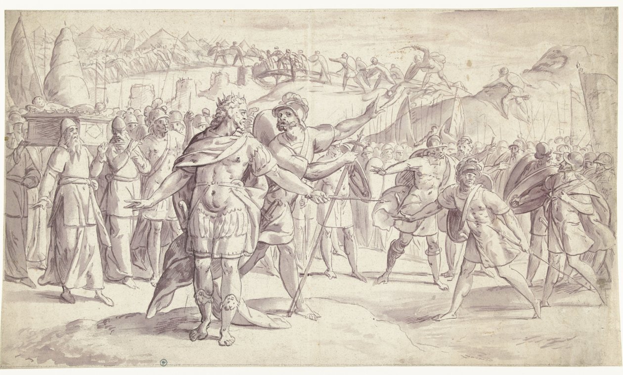 Israels folk krydser floden Joshuas historie, ? (4?) (serietitel) af Frans Francken (I)