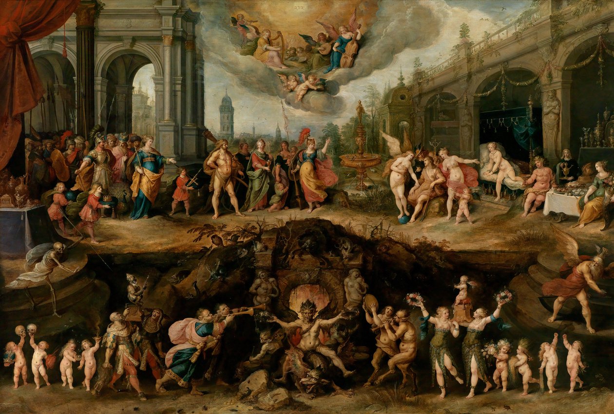 Mennesket skal vælge mellem dyder og laster, 1635 af Frans Francken the Younger