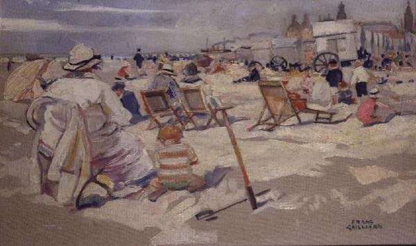 En dag ved havet (olie på lærred) af Frans Gaillard